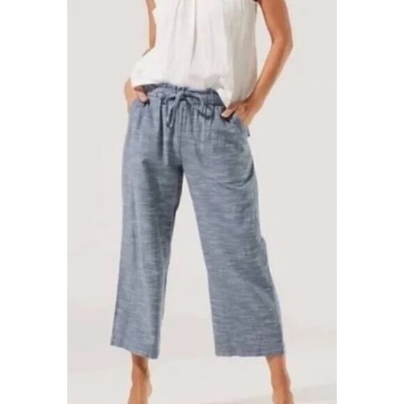 Pact Organic Cotton Womens Crop pants sz XS stretch waist pockets granola girl - Picture 2 of 11